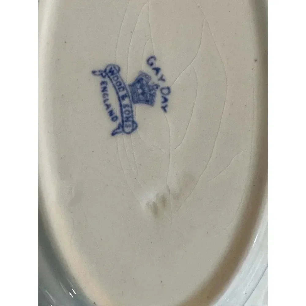Wood and Son's GAY DAY Blue & White Floral Print Vegetable Bowl